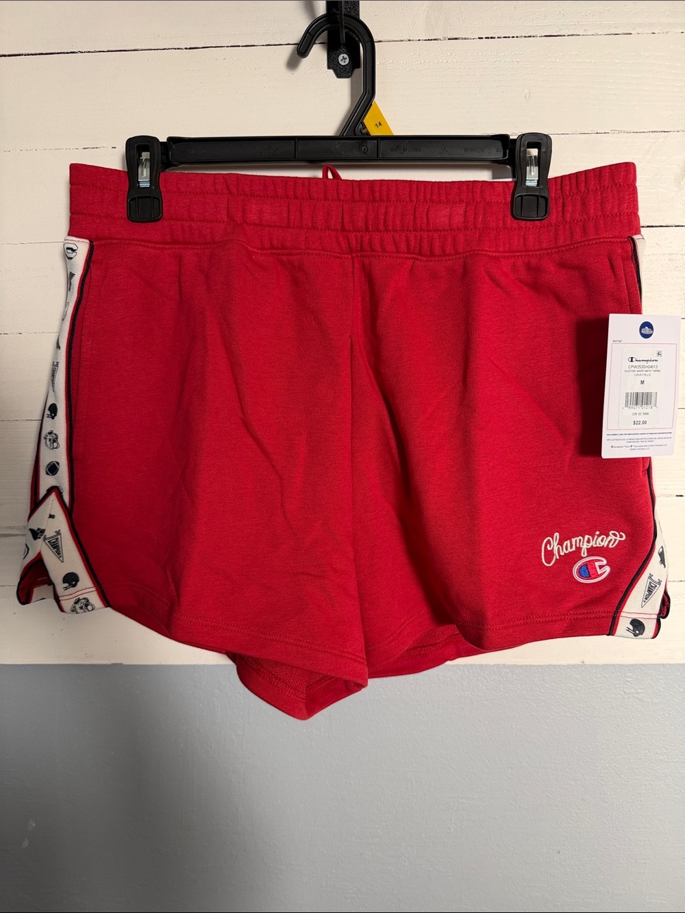 Champion Red Women's Athletic Shorts with Side Trim